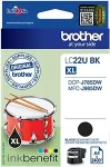 Tooner Brother LC-22UBK INK CARTRIDGE BLACK F/MFC-J985DW 2400 PGS STD 24711