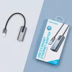 V&otilde;rgukaart VENTION USB 3.0-A to Gigabit Ethernet Adapter Gray 0.15M Aluminum Alloy Type