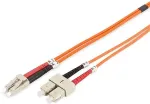 Digitus LWL Patchkabel LC/SC 50/125&micro;m 1m Multimode Duplex Halogenfrei bis 1Gbit mit Messprotokoll orange OM2 (DK-2532-01)