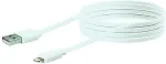 SCHWAIGER USB Kabel 2.0 Apple Lightning 2m Flachkabel Wei&szlig;