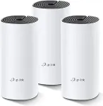 TP-LINK Technologies TP-LINK | Whole Home Mesh WiFi System | Deco M4 (3-Pack) | 802.11ac | 300+867 Mbit/s | 10/100/1000 Mbit/s | Ethernet LAN (RJ-45) ports 2 | Mesh Support Yes | MU-MiMO Yes | No mobile broadband | Antenna type 2xInternal | No