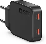 Sbs TETRGAN2C65SLIM mobile device charger Universal Black AC Fast charging Indoor
