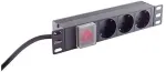 S/CONN S-Impuls 10" Steckdosenleiste 3-fach, 1HE, schwarz