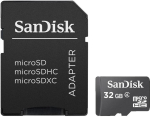 M&auml;lukaart Sandisk SD CARD MICRO 32GB SDHC WITH ADAPTER