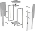 LANBERG 19" 42U Standing Rack Cabinet 600&times;600 Gray with Glass Door and LCD (Flat Pack)