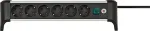 Brennenstuhl Alu-Office-Line 6-way power strip for the desk, black/aluminium, 3-meter cable, with safety switch