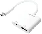 LOGILINK 0.14m - 2xUSB-C/HDMI - 2xUSB-C - HDMI - Wei&szlig; - 3840 x 2160 Pixel - 0 - 45 &deg;C - -10 - 70 &deg;C (UA0257)