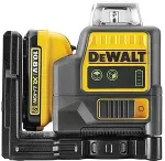 DeWALT 2x360&deg; Line Laser DCE0811D1G, 10.8 Volt, Cross Line Laser Black/Yellow, Li-Ion Battery 2.0 Ah, Green Laser Lines, Case