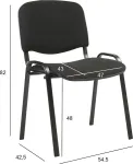 Home4you Klienditool ISO, 54,5x42,5xH82cm, iste: kangas, v&auml;rvus: must, raam: must