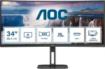 Monitor AOC Value-line CU34V5C/BK 34 3440 x 1440 (UltraWide) HDMI DisplayPort USB-C 100Hz Dockingsk&aelig;rm