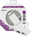 DELTACO mini DisplayPort to HDMI and VGA adapte, white DP-HDMIVGA1-K