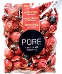 PURE CHOCOLATE Tumeda &scaron;okolaadi tr&uuml;hvlid PURE martsipanikreemi t&auml;idisega, 500g
