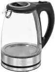 Veekeetja Clatronic glass kettle WKS 3744 G (black/silver, 2,200 watts, 1.7 liters)