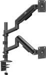 Ergo Office Mount / Holder for 2 Monitors, Gas Spring, 17"-32", 1-10 kg, Matte Black, ER-692 B
