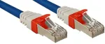 Lindy Premium - Patch-Kabel - RJ-45 (M) - RJ-45 (M) - 3,0m - SFTP - CAT 6a - halogenfrei - Blau (45376)