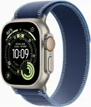 APPLE I&scaron;manusis laikrodis &bdquo; Watch Ultra 3 GPS + Cellular&ldquo;, 49 mm, natūralaus titano dėklas su mėlyna / ry&scaron;kiai mėlyna &bdquo;Trail Loop&ldquo; rankena &ndash; M/L