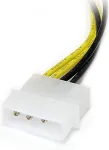 StarTech.com LP4PCIEX8ADP, 2 - LP4 4pin, 1 - PCI Express 8pin, Male/Male, Black, Yellow, 0.153, 125.00