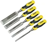 Stanley wood chisel set Dynagrip, 5 part&nbsp;(yellow / black)