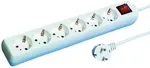 REV Socket line 6-fold 1,4 m w. switch white