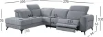 Home4you Nurgadiivan LUISA elektriline recliner VN 278x206/94xH78/102cm, hall