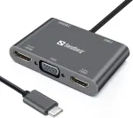 SANDBERG 136-35 USB-C Dock 2xHDMI+1xVGA+USB+PD
