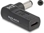 DeLOCK Adapter f&uuml;r Notebook Ladekabel USB Type-C&trade; Buchse zu 5,5 x 2,1 mm Stecker 90&deg; gewinkelt
