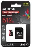 M&auml;lukaart Adata High Endurance 512 GB MicroSDXC UHS-I Class 10