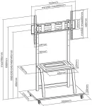 Art S-13 Mobile LCD/LED TV stand 37-100" 150 Kg
