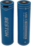 Noname Rechargeable 21700 Size Battery with USB-C Port, 3.6V, 5000mAh, Li-Ion, 2pcs