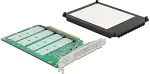 Delock PCI Express x16 Karte zu 4 x intern NVMe M.2 Key M mit K&uuml;hlk&ouml;rper - Bifurcation