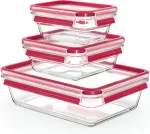 Emsa Clip&Close Glass Food Storage Box 3 pieces