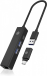 IcyBox ICY BOX IB-HUB1439-LAN 4in1 HUB