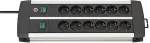 No name Brennenstuhl Premium ALU-Line 12-fach Duo Black mit 2 Schaltern, 3 m
