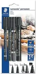 STAEDTLER Marker permanentne Lumocolor, 4 tk.must, erim&otilde;&otilde;dud