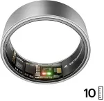 Ultrahuman Ring Air - Smart Ring f&uuml;r Frauen und M&auml;nner - Schlaf -und Fitness Tracking Wearable - Herzfrequenz - Smartring Raw Titanium Gr&ouml;&szlig;e 10