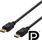 DELTACO DisplayPorti kaabel, 2m, 4K UHD, DP 1.2, must