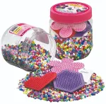 Dante Hama Beads and coasters in the container