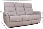 Home4you Diivan BOWERS 3-kohaline manuaalne recliner 185x92xH105cm, beež