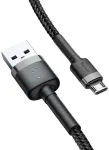 Baseus USB-kaabel MicroUSB, 1m, must, punutud kaabliga,