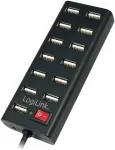 Logilink USB-HUB 13-Port m. Netzteil schwarz Kunststoff