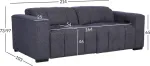 Home4you Diivan HUB elektriline recliner 214x103xH73/97cm, tumesinine