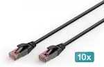 Digitus CAT 6 U/UTP Outdoor-Patchkabel, 10 St&uuml;ck, 10m, schw.