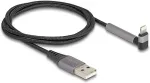 DeLOCK Daten- und Ladekabel USB Typ-A zu Lightning&trade; f&uuml;r iPhone&trade;, iPad&trade;, iPod&trade; gewinkelt mit St&auml;nderfunktion schwarz 1,5 m MFi