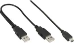 Inline USB Anschlusskabel 2xA/S - B mini 5pol/S 1,0m (33107X)