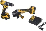DeWALT V&aelig;rkt&oslash;jss&aelig;t DCK2080P2T-QW (DCD796 + DCG405) 18 V 2x5,0 Ah batt.