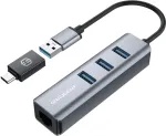 NONAME GRAUGEAR 3-Port USB HUB 3.0 USB Type-A/-C Gbit LAN retail