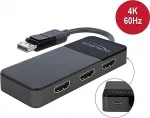 DeLOCK DeLOCK DisplayPort 1.4 > 3x HDMI MST jagajad, jagajad ja l&uuml;litid