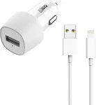 2GO KFZ-Ladeger&auml;t Set 10W USB-A / Lightning inkl. Kabel wei&szlig;