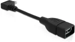 DeLOCK USB kaabel A -> Micro-B 90&deg;OTG BU/St 0.11m sw