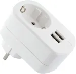 SCHWAIGER Ladeger&auml;t mit Steckdose 2xUSB 230V 3400mA Wei&szlig;
